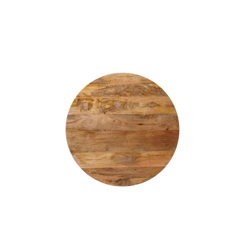Solid Round Wooden Coffee Table - 30" - Brown