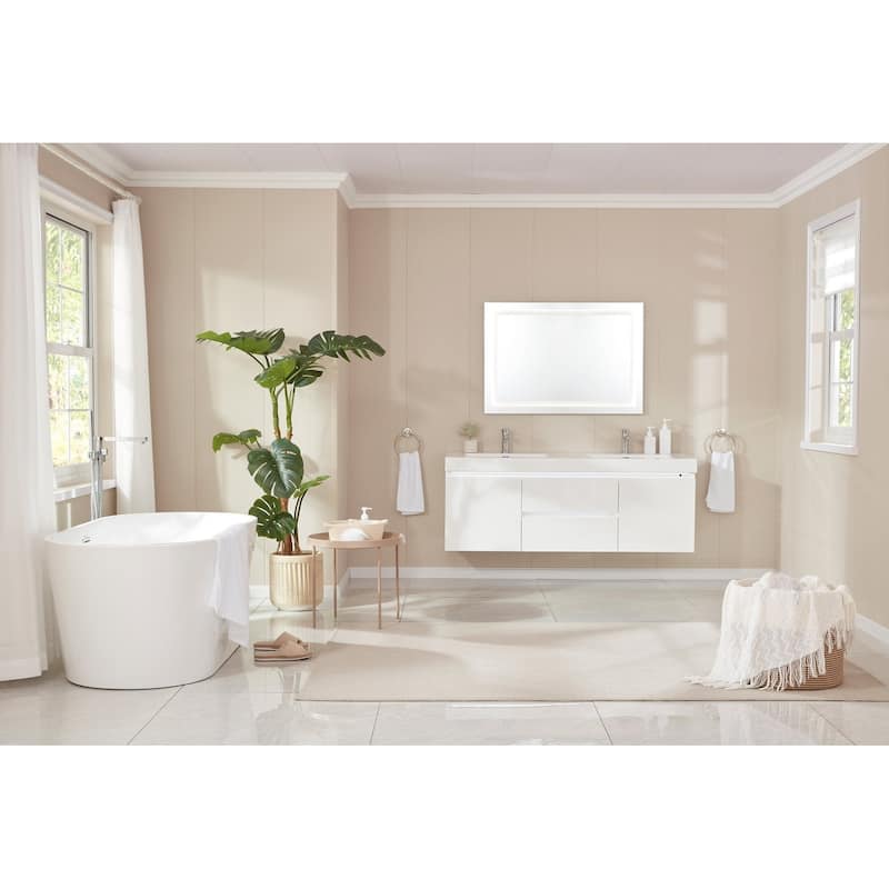 Vanity Art 59" Acrylic Freestanding Soaking Bathtub