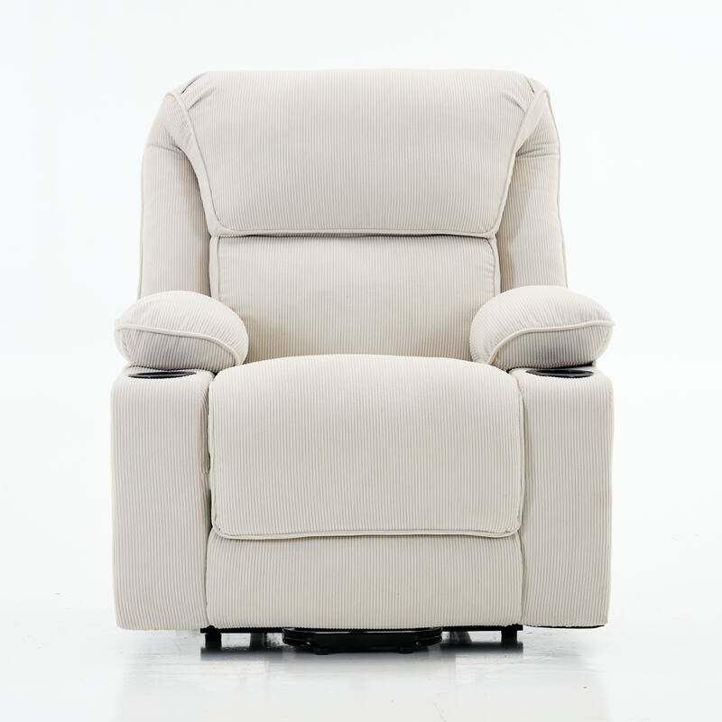Power Lift Recliner Chair - Remote Control with Heat & Massage, PU Leather, Side Pockets - Senior Mobility Assist Chair