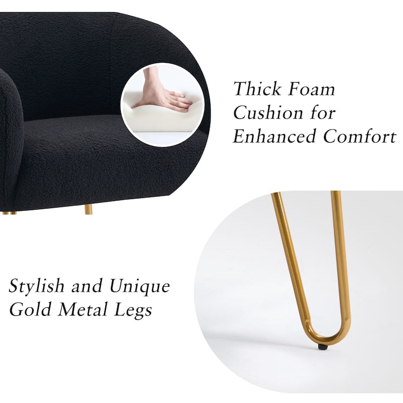 Modern Lite Luxury Gold Legged Accent Chair Versatile Pick for Living Room Bedroom​