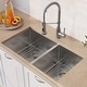preview thumbnail 32 of 45, Kraus 3-in-1 Set Undermount Kitchen Sink, Pulldown Faucet, Dispenser
