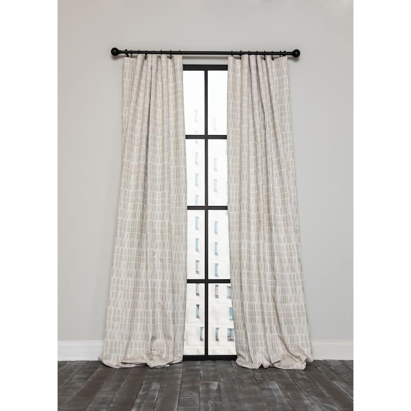 -Patrice Blackout Thermal Rod Pocket Curtain Single Panel, 52 by 63-Inch, Gray - Beige - 52"x63" - 63 Inches