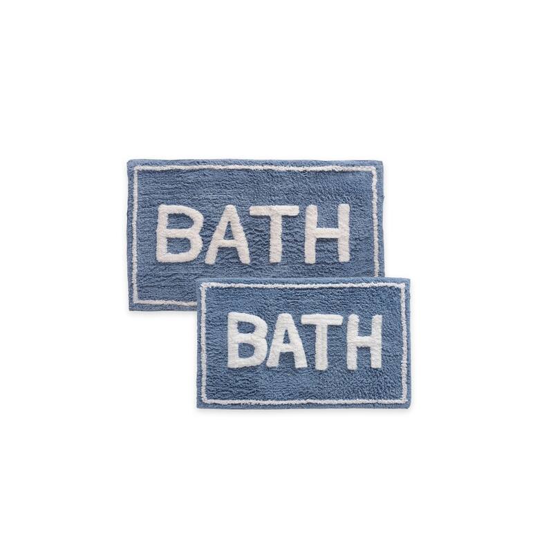 St Mary's 2 Piece Tufted Bath Rug Set - Blue - 20''x32''/17''x24''