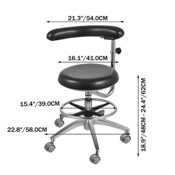 VEVOR Medical Dental Stool Dentist Chair with 360 Degree Rotation ...