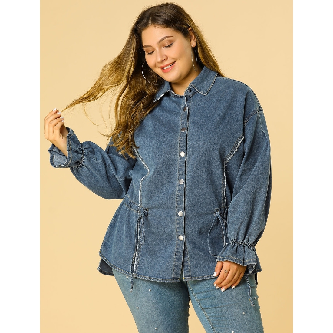 Plus denim top clearance