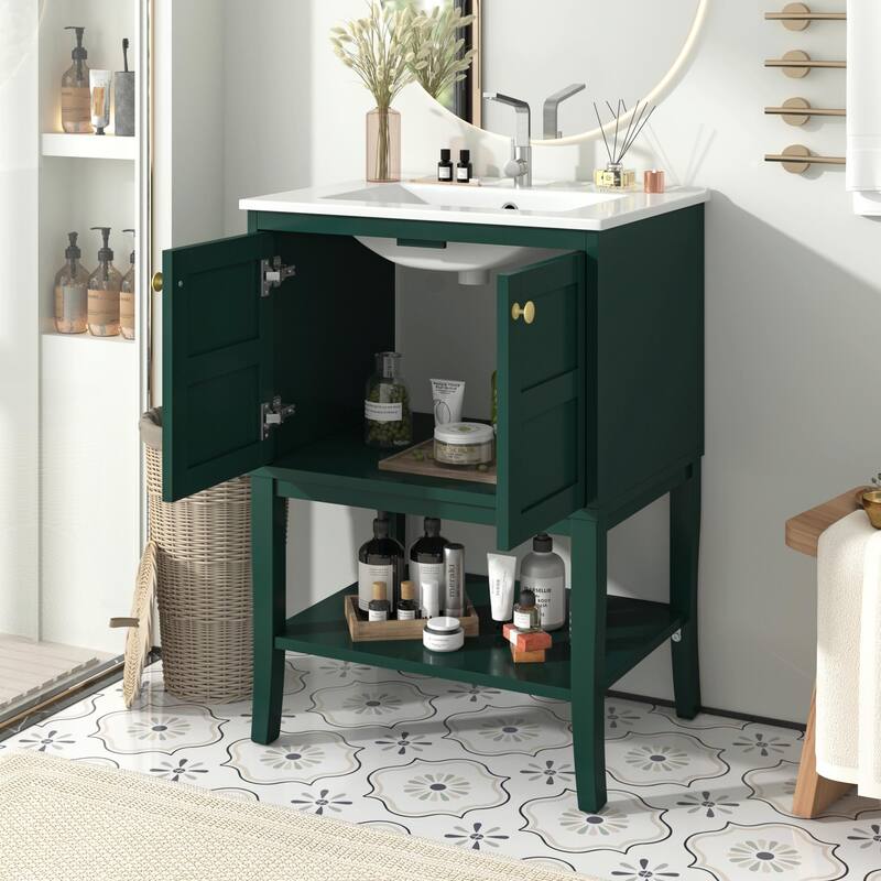 24'' Modern Bathroom Vanity with Sink and Storage Cabinet