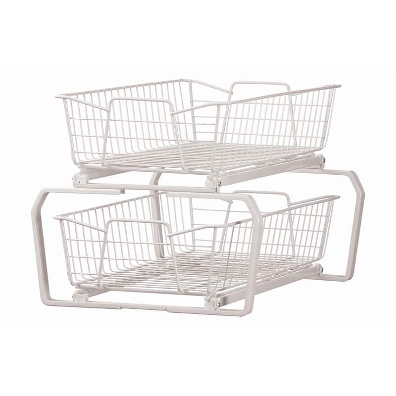 ClosetMaid White Finish 12in Two-Tier Pull Out Cabinet Organizer