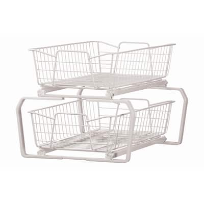 ClosetMaid White Finish 12in Two-Tier Pull Out Cabinet Organizer