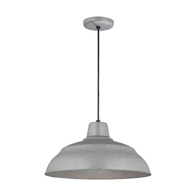 Millennium Lighting R Series 17" Metal Cord Hung Warehouse Shade Indoor/Outdoor Pendant Light