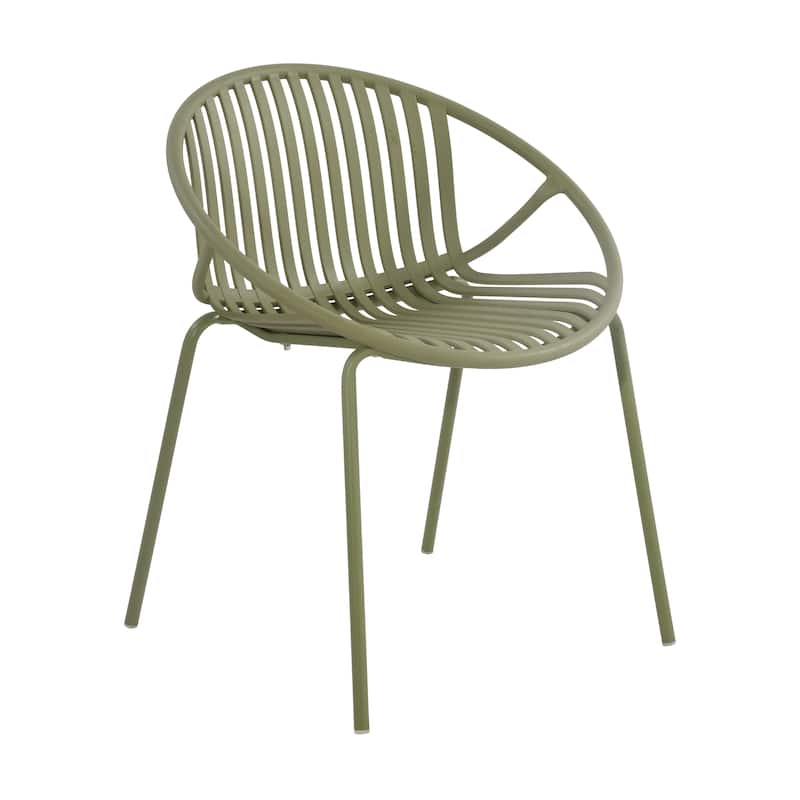 Christopher Knight Home - Lockhart Patio Dining Chair with Metal Legs and Plastic Backrest