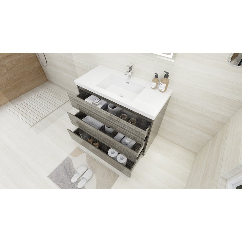 Aron 42'' Freestanding Vanity with Reinforced Acrylic Sink