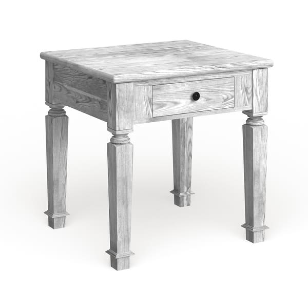 Furniture Of America Joby Rustic White Solid Wood 1 Drawer End Table On Sale Overstock 20300929