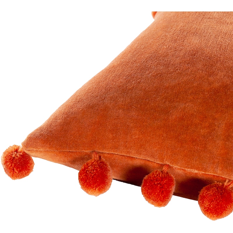 Sophus Cotton Velvet Pom Pom Throw Pillow