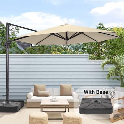 Bonosuki 11FT Patio Cantilever Umbrella With Resin Base