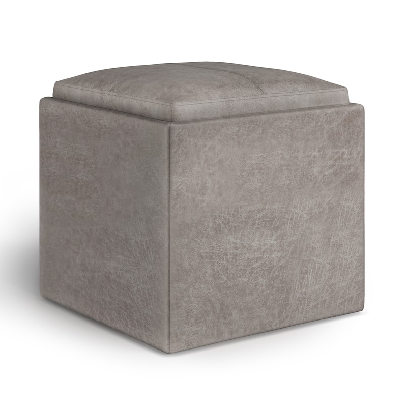 WYNDENHALL Townsend 17 inch Wide Contemporary Square Storage Ottoman