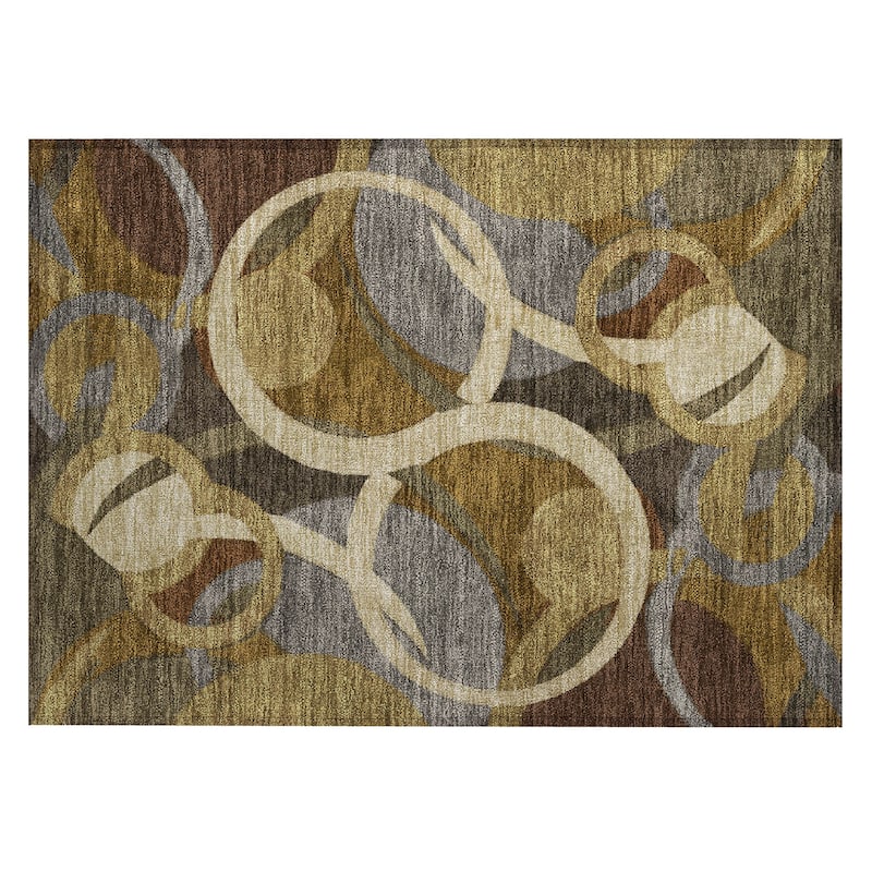 Machine Washable Indoor/Outdoor Contemoorary Deco Chantille Rug