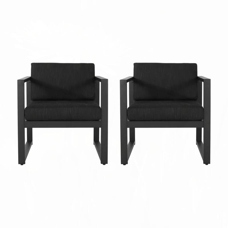 outdoor PATIO ALUMINUM CLUB CHAIR, SET OF 2