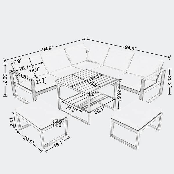 Outdoor Sofa Combination Bed Bath & Beyond 37316612