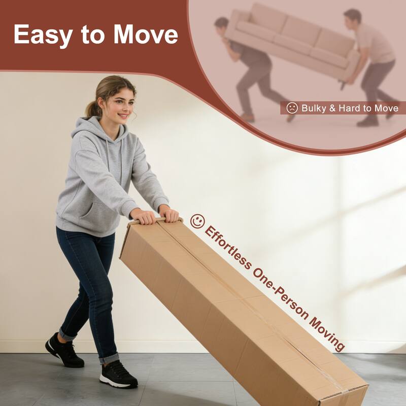 2 Seater Tufted Velvet Sofa, Boneless Cloud Couch with 32D High Density Foam, No Assembly Living Room Sofa