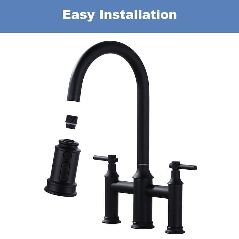 WOWOW Pull Down Kitchen Faucet Spray Head with 9 Adapters Kit