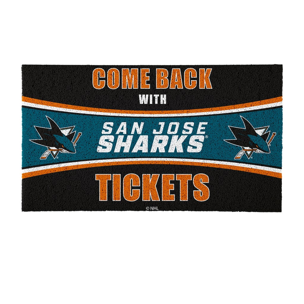 Pittsburgh Penguins 28 in. x 16 in. PVC "Come Back With Tickets" Trapper Door Mat