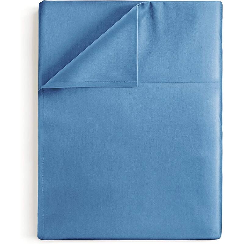 CGK Linens Solid Double Brushed Microfiber Single Flat Sheet/ Top Sheet - Denim Blue - California King