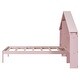 preview thumbnail 22 of 29, Wood Platform Bed with House-shaped Storage Headboard and Built-in LED for Bedroom
