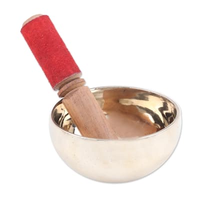 Novica Handmade Serene Play Brass Meditation Bowl (4 Inches)