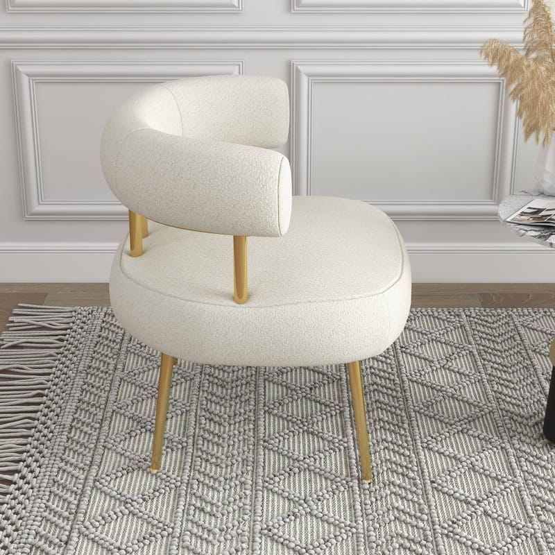 SEYNAR Mid Century Velvet Accent Chair with Golden Legs, Set of 2
