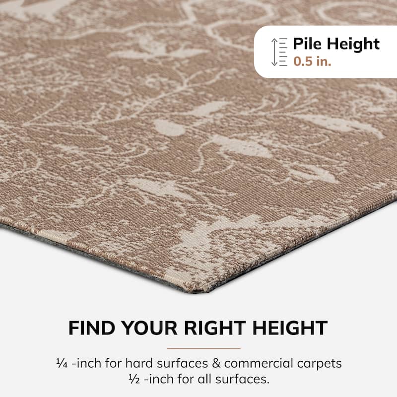 Jani 40"x54" Rug'd Chair Mat-Rug Style Office Chairmat for Carpet & Hard Floors| 0.25" Thick |Non-Slip, Foldable Desk Chair Mat