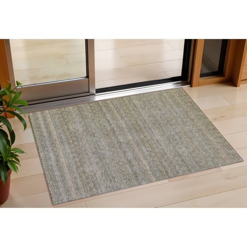 HomeRoots Striped Transitional Rectangle Outdoor Rug - 3' x 5'