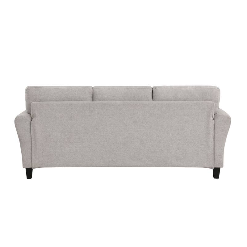 Sand Hued Textured Fabric Upholstered 1pc Sofa with Attached Cushions
