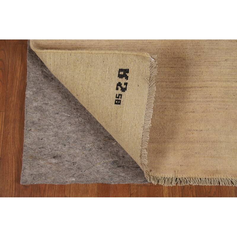 Modern Beige Gabbeh Oriental Foyer Rug Handmade Wool Carpet - 2'8"x 4'1"