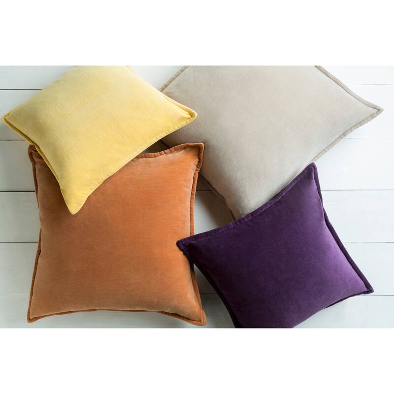 Artistic Weavers Harrell Solid Velvet 22-inch Throw Pillow - Cover Only - Taupe