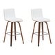 preview thumbnail 109 of 120, Skara Swivel Bar Stool, Upholstered Bar Height Chair with Bentwood Frame Set of 2 - White Faux Leather & Walnut