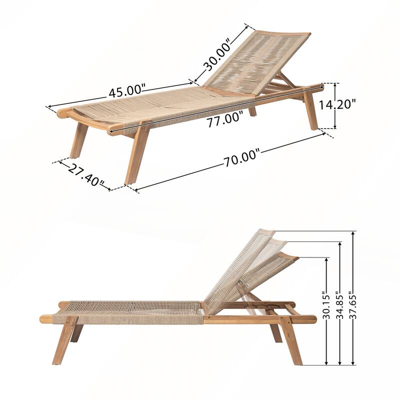 Outdoor Rope Chaise Lounge Set of 2