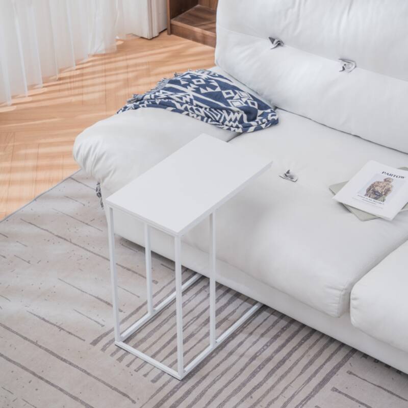 Modern C-Type Single Layer MDF Iron Rectangle Side Table - 18.9” x 11.02” x 22.83"