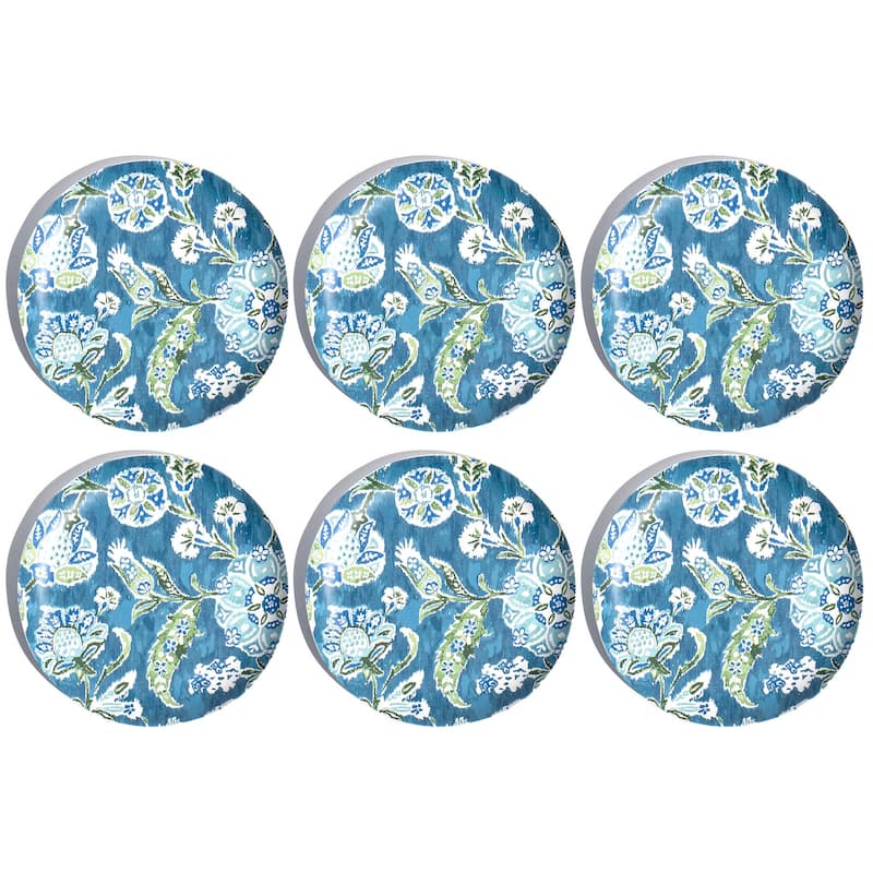 Abode Homewares Hana Ikat Melamine Salad Plate - Blue - 8.5" - Set of 6 - Blue
