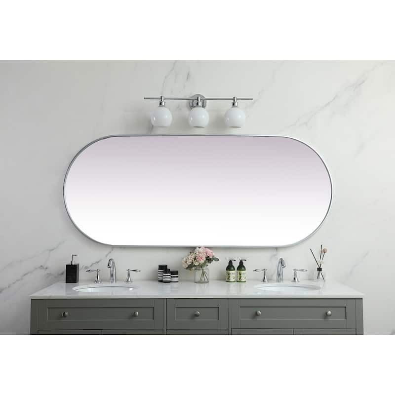 Indigo Home Metal Frame Oval Mirror 30x72 Inch