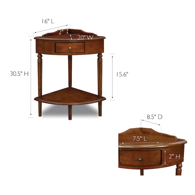 Leick Home One Drawer Corner Stand with Shelf