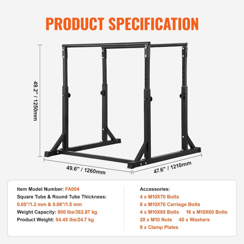 Dip Bar Parallel Bars for Strength Training Home Gym - 800 lbs