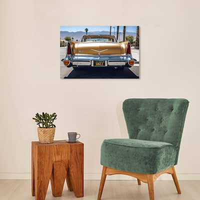 Wynwood Studio Canvas Nature Ride in Style Roma Yellow and Metallic Yellow Modern & Contemporary Wall Art Canvas Print
