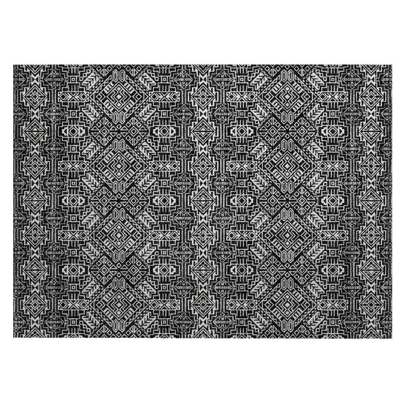 Machine Washable Indoor/ Outdoor Moroccan Boho Chantille Rug