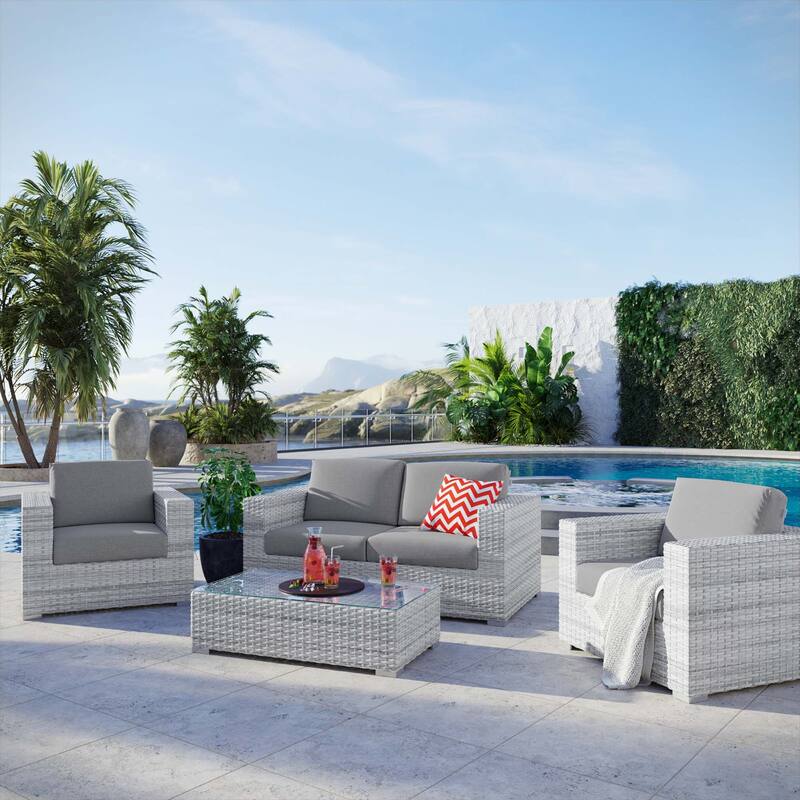 Convene 4-Piece Outdoor Patio Set - Grey
