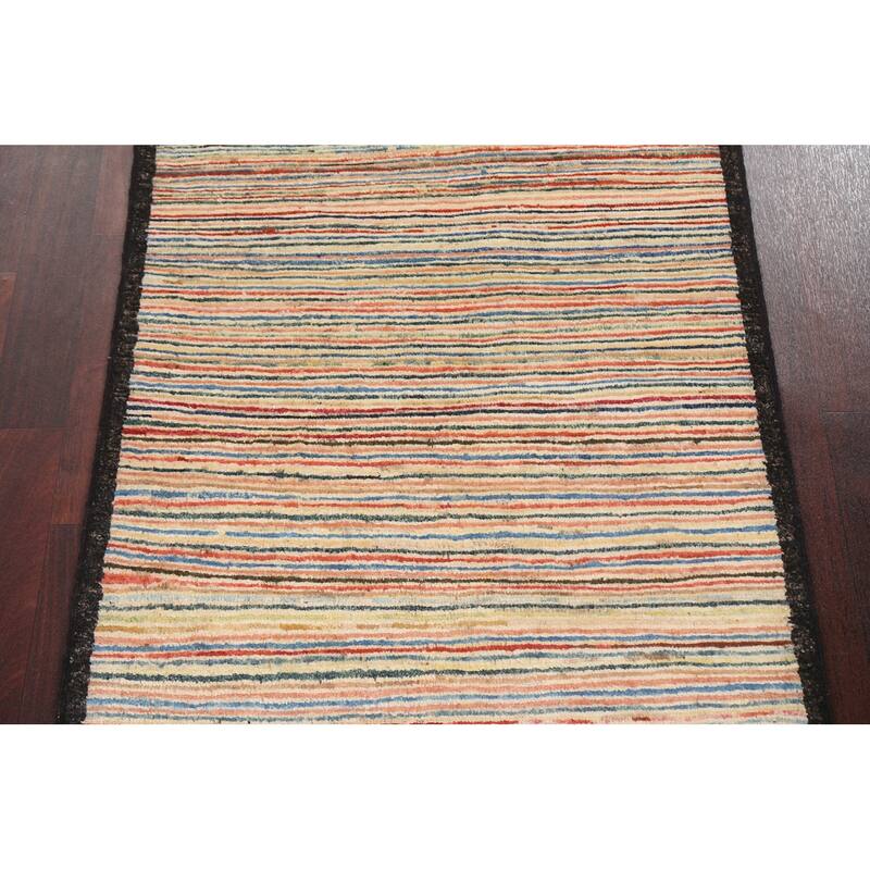 Modern Gabbeh Kashkoli Wool Area Rug Hand-knotted Home Decor Carpet - 2'6" x 3'9"