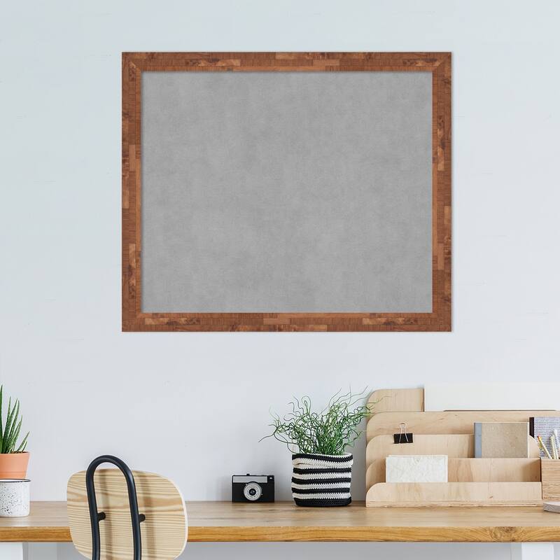 Amanti Art Fresco Light Pecan Framed Magnetic Board