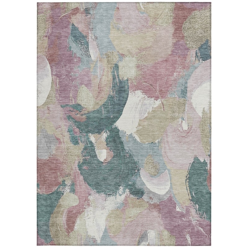 HomeRoots Abstract Transitional Rectangle Outdoor Rug