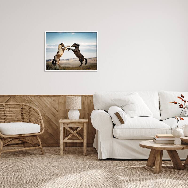 Stupell Fighting Horses Photography Framed Giclee Art Design by PBurchettePhoto