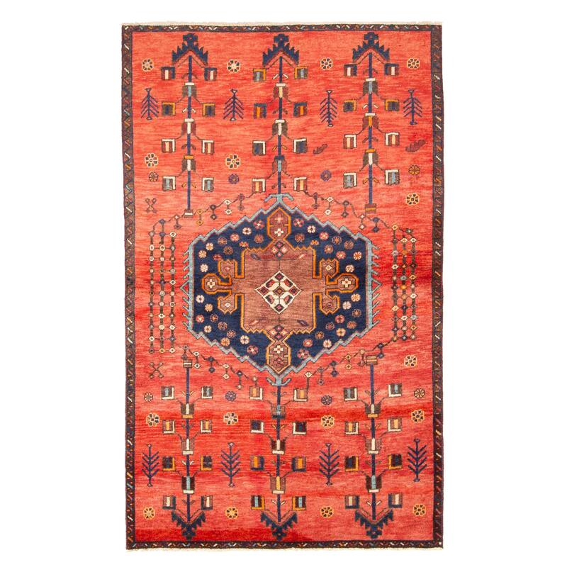 ECARPETGALLERY Hand-knotted Melis Vintage Red Wool Rug - 4'3 x 6'10