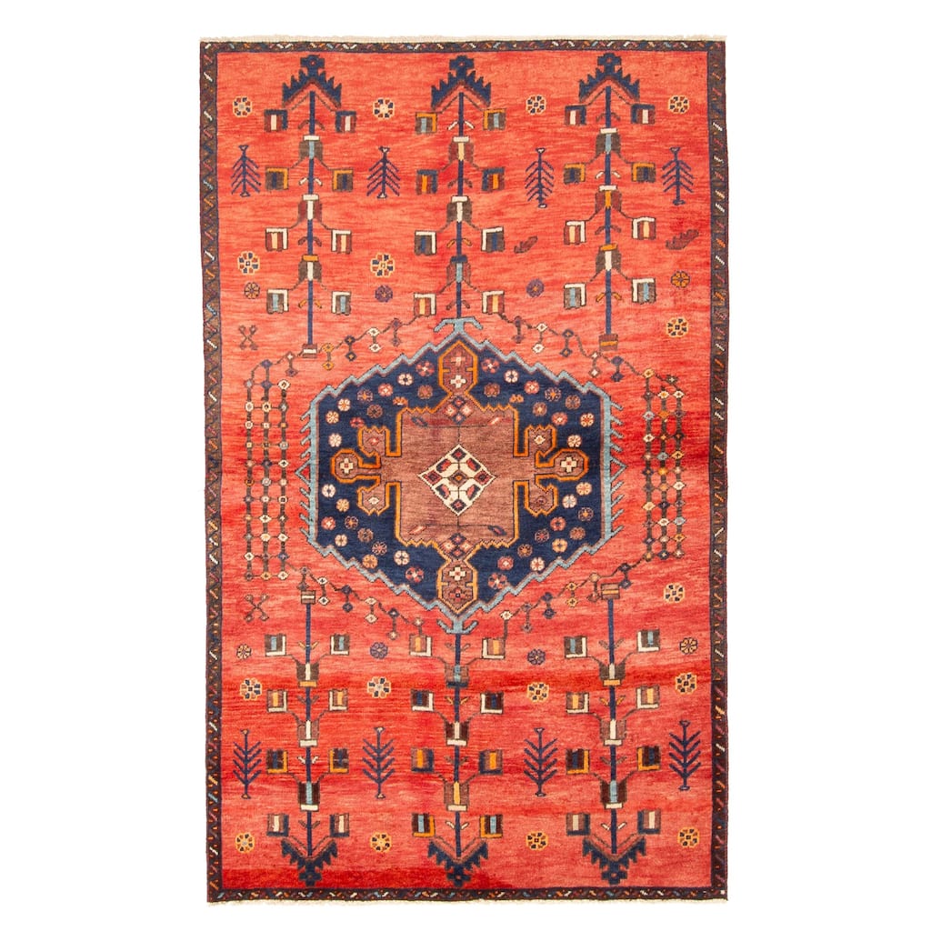 ECARPETGALLERY Hand-knotted Melis Vintage Red Wool Rug - 4'3 x 6'10